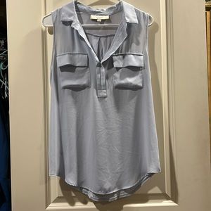 Light Blue Sleeveless Utility Blouse - Loft